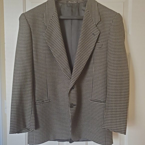 Giorgio Armani Other - Giorgio Armani Joseph's Houndstooth Black Grey Taupe Wool Men's Blazer Size 40R